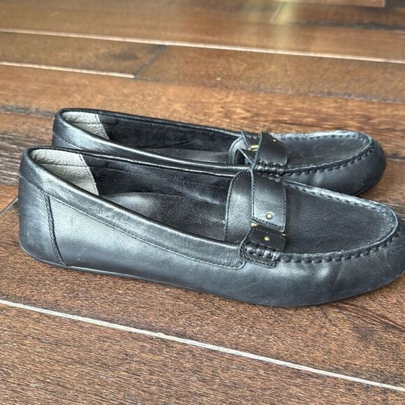 Vionic Hilo womens black loafers size 9 comfort shoe work preppy academia leathe - Picture 3 of 8